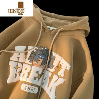 YANXU卫衣男款连帽长袖外套美式潮牌印花运动青少年男生上衣