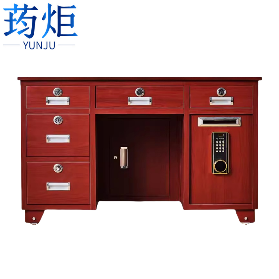 荺炬保险桌1.4米五抽屉张
