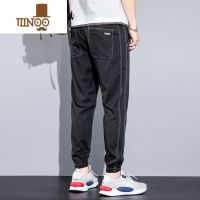 YANXU潮牌夏季冰丝休闲裤子男士薄款透气速干宽松运动潮流束脚长裤