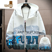 YANXU外套男款潮牌宽松休闲夹克男连帽潮流帅气开衫青少年秋季衣服