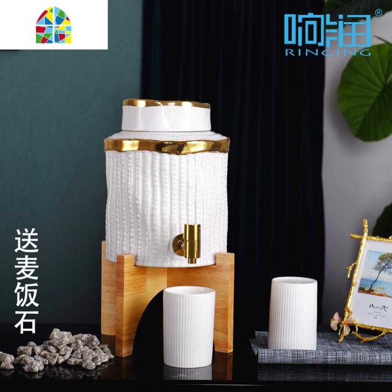 北欧冷水壶带龙头凉水壶水杯家用套装大容量可高温创意柠檬果汁壶 FENGHOU 6升轻奢白金款-配2杯-送麦饭石