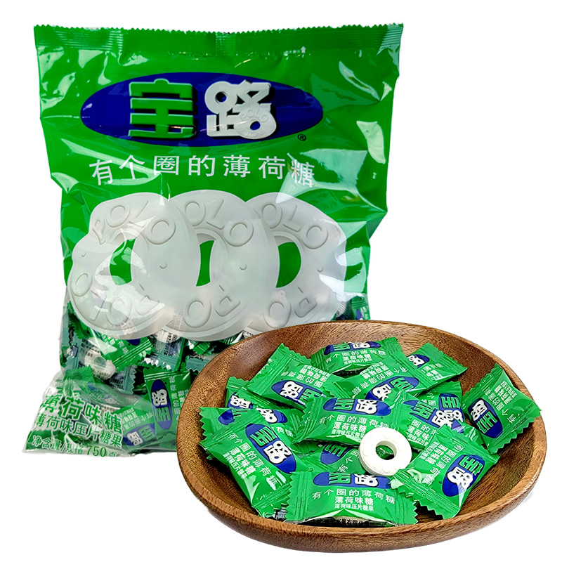 雀巢宝路薄荷糖有个圈的POLO糖散装250g袋装750g迎宾压片糖休闲零食品
