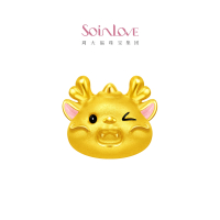 周大福 SOINLOVE萌宠小金龙足金小奶龙吊坠黄金转运珠 VR1230七夕礼物