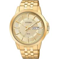 Citizen男士石英表 时尚商务简约大气日星双显钢带商务休闲腕表 送男友