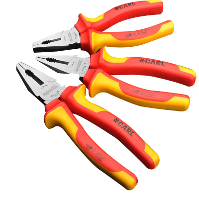 卡尔 工业级双色注塑柄绝缘钢丝钳