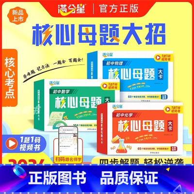 [数学+物理]核心母题全2册 初中通用 [正版]满分星初中数学物理化学母题一本通人教版 数理化核心母题满分秘籍解题思维方