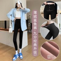 加绒鲨鱼裤女秋冬款加厚棉裤外穿高腰收腹提臀瑜伽芭比冬季打底裤