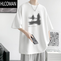 HLCOMAN300G短袖T恤男夏季小众设计感半袖情侣宽松体恤大码潮流