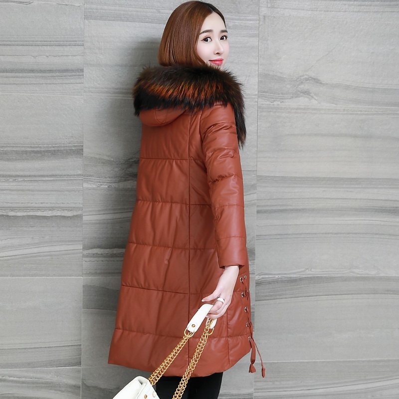 【限时大促】Cylum旗下2018秋冬新款海宁真皮羽绒服女中长款狐狸毛领皮草外套绵羊皮衣厚