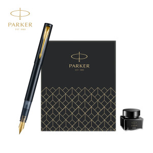 派克(PARKER)威雅XL入门级黑色金夹墨水笔+小墨水礼盒套装