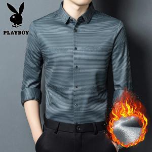 花花公子新款高品质款冬季保暖加绒衬衫