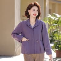 40岁妈妈装中老年衣服50岁休闲短款上衣中年外套女60岁矮个子女装