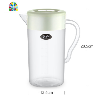 大容量可高温家用塑料冷水壶扎壶套装凉水壶果汁壶装水壶冷水杯 FENGHOU 北欧粉(带刻度)3.3L+三杯