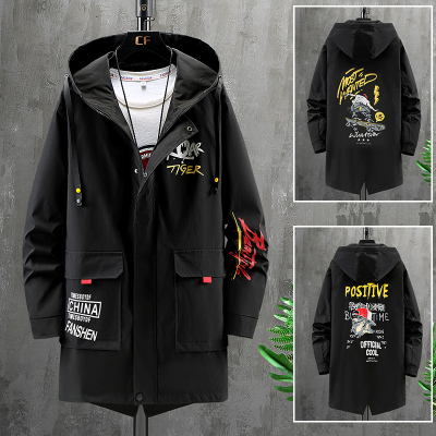 PMMP夹克男士大码男装潮流印花春秋季新品休闲百搭时尚宽松中长款外套