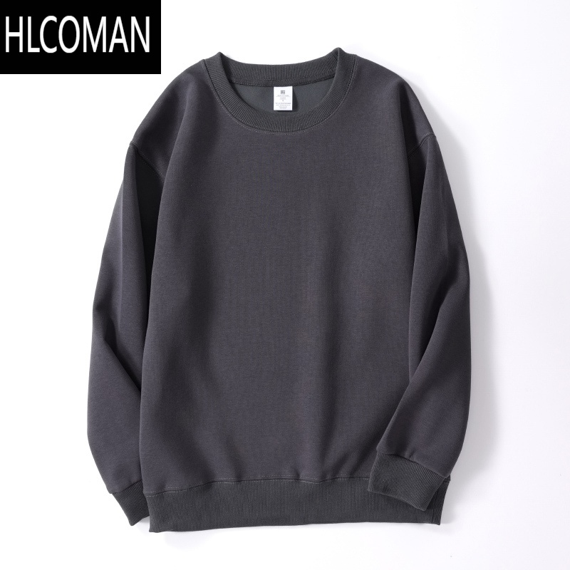 HLCOMAN320克卫衣男女情侣套头长袖T恤加厚纯色新款圆领运动外套