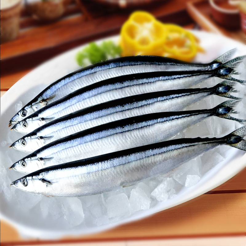 新鲜深海秋刀鱼12条装2斤左右 鲜活冷冻秋刀鱼 海鲜烧烤整箱食材海鱼