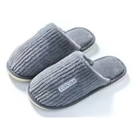DREHA 家居家用防滑软底情侣毛毛绒保暖棉鞋 棉拖鞋 40-41(适合39-40的脚穿 )灰色