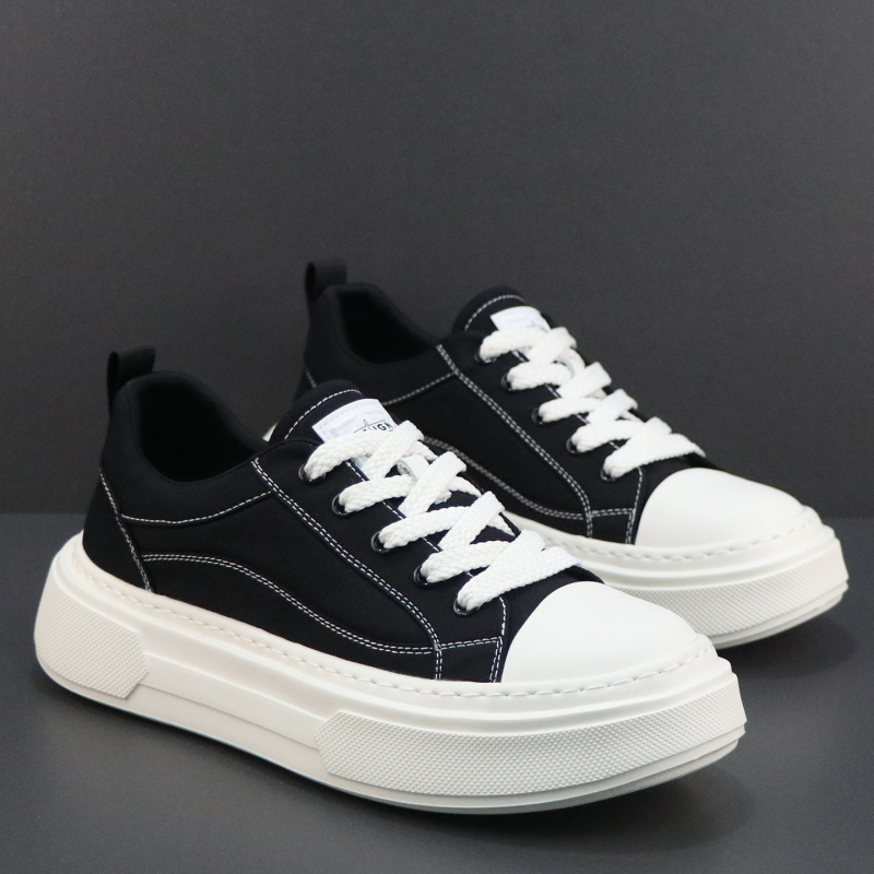 男士布鞋2026春季新款厚底轻便透气潮流时尚板鞋男生鞋子