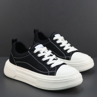 男士布鞋2026春季新款厚底轻便透气潮流时尚板鞋男生鞋子