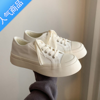 SUNTEK日系厚底大头丑萌小白鞋女软妹ulzzang百搭复古小众设计帆布鞋女