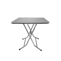 锦北不锈钢桌子家用吃饭方桌圆桌农村摆地摊圆形桌 0.8米方桌