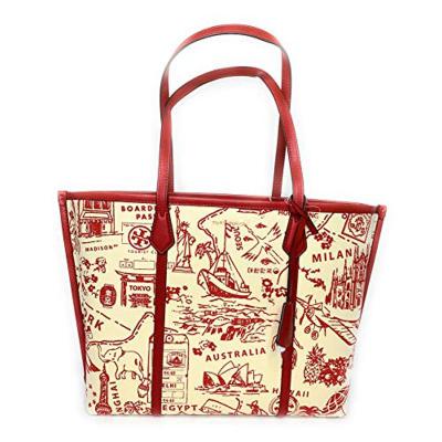 汤丽柏琦ToryBurch女包Perry印花帆布大容量托特包袋时尚轻奢简约百搭出街通勤必备女士手提包默认