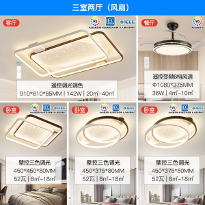 雷士照明新款舒适光大瓦数北欧星空灯客厅主灯现代简约吸顶灯具全屋套餐灯具套餐