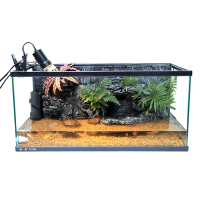 乌龟缸带晒台山水雨林造景乌龟别墅生态玻璃缸家用水龟缸豪华龟缸