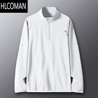 HLCOMAN跑步t恤男运动外套田径体育生训练速干衣健身长袖半拉链上衣