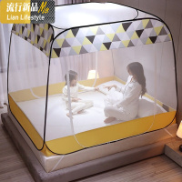 加密蒙古包蚊帐1.8m床 1.5m家用免安装防摔儿童新款纹账2米可折叠 三维工匠