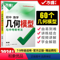 初中数学几何模型 初中通用 [正版]2024新版万唯中考初中数学几何模型大全初一初二初三几何压轴题解题方法与技巧辅助线专