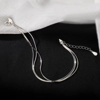 多层叠戴三层蛇骨手链女s925纯银ins冷淡风简约手环气质手饰批发送女朋友老婆情人节七夕生日礼物