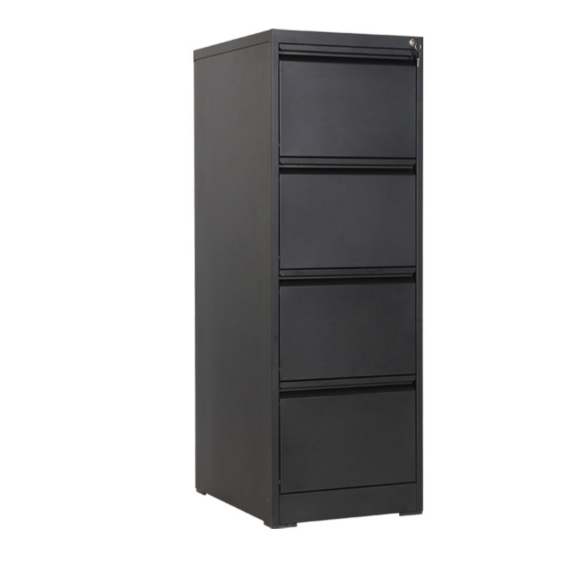 臻远 ZYJJ-800147文件挂劳柜卡箱办公资料柜矮柜A4FC挂快捞柜立式抽屉柜 黑砂纹四抽鹅颈拉手