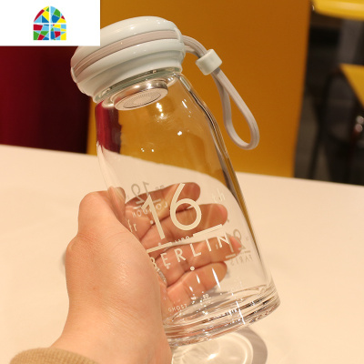 韩国小清新简约玻璃杯便携防漏耐热水杯男女学生情侣杯子过滤茶杯 FENGHOU