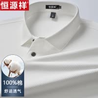 恒源祥中老年男士纯棉翻领长袖t恤polo衫秋季爸爸装翻领打底上衣