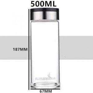 富光高硼硅单层玻璃杯带滤网G1613大容量泡茶彩色盖水杯定制印字