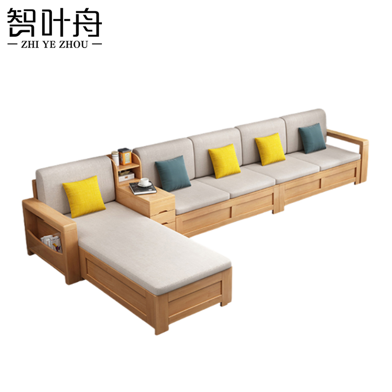 智叶舟实木沙发374*173*83cm套