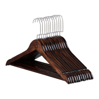 围达 实木晾衣架 扁钩复古色44.5cm 组