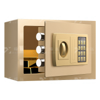 臻远 ZY-NW-BXGS-01全钢实心保险柜办公家用防盗保险箱20cm金色电子款