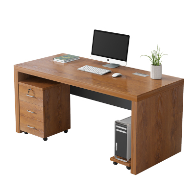 鑫环境 1400*600*750mm 电脑办公桌简约现代老式单人办公室桌椅组合1.4米带抽屉老板桌子