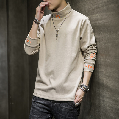 男装秋冬季新款长袖T恤韩版潮流德绒半高领保暖衣服_1