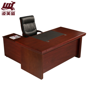 凌美盛 简约办公桌大班台桌2.4米含柜活动柜 LMS-46/张