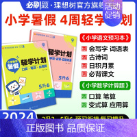 小学暑假衔接 5升6(语文+数学1套) 小学通用 [正版]2024秋小学暑假衔接语文数学口算应用题语文阅读练字古诗词暑假