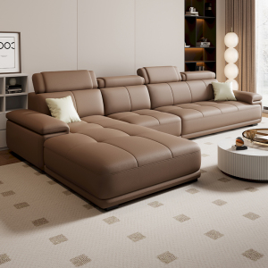 欧梵森意式轻奢极简生态皮沙发客厅大小户型简约现代皮艺贵妃真皮沙发 单人位1.3米 生态真皮【海绵座包】多色可选