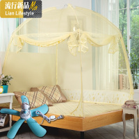 送风扇 加高蒙古包蚊帐三开1.8m床双人家用1.5米拉链1.2m有底 三维工匠