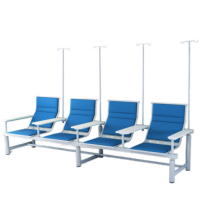 晋舰 输液椅医院诊所点滴吊针排椅大厅加固加厚候诊椅 四人白板扶手蓝