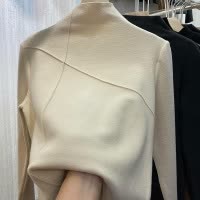 德绒半高领打底衫女秋冬新款洋气修身保暖学生长袖T恤女上衣