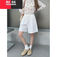 YIBUSHENG韩系松紧腰抽绳休闲裤女季新款宽松百搭短裤子阔腿裤纯色直筒裤