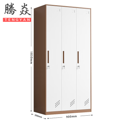 腾焱衣柜咖白三门台