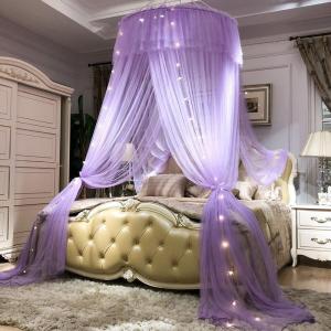 美帮汇新款公主风吊顶蚊帐圆顶吊帐1.5米床1.8m家用1.2米免安装2米